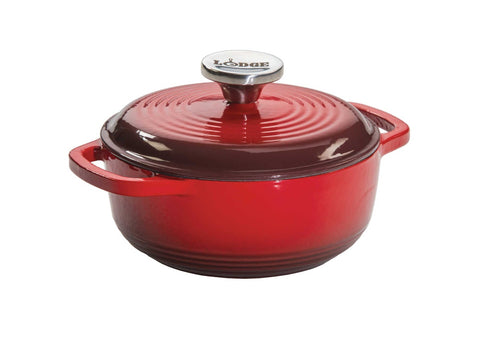 Lodge Red Dutch Oven, 1.5 Quart.