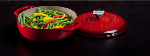 Lodge Red Dutch Oven, 3 Quart.