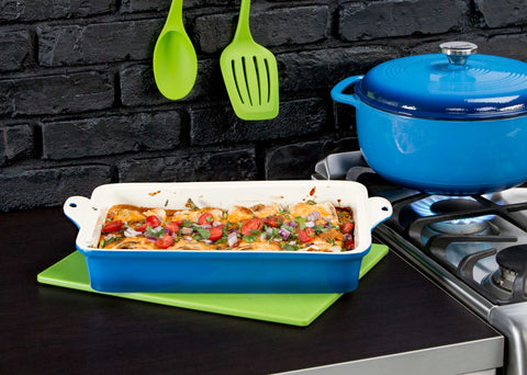 Lodge Porcelain Enamel Cast Iron Blue Dutch Oven, 6 Quart