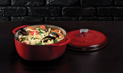 Lodge Red Dutch Oven, 6 Quart.