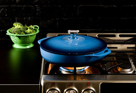 Lodge Blue Enamel Casserole, 3.6 Quart.