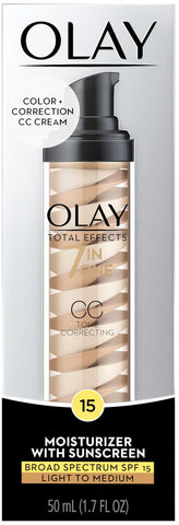 Olay Total Effects Light/Medium Tone Correcting Moisturizer, 1.7 Fluid Ounce -- 12 per case.