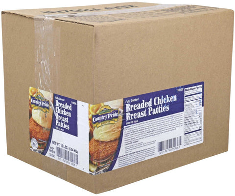 Country Pride Breaded Chicken Breast Patty, 5 Pound -- 2 per case