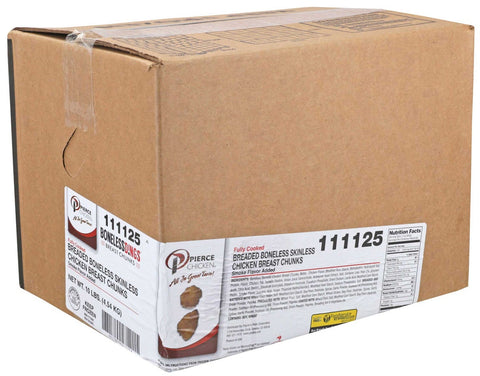 Pierce Chicken Marinated Breaded Boneless Chicken Breast Chunks, 5 Pound -- 2 per case