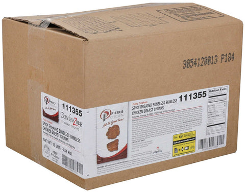 Pierce Chicken Boneless Zings Breast Chunks, 5 Pound -- 2 per case