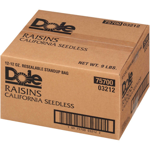 Dole Seedless Raisin, 12 Ounce Pouch -- 12 per case.