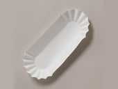 Hoffmaster White Paper Medium Weight Fluted Hot Dog Tray, 6 inch -- 3000 per case.