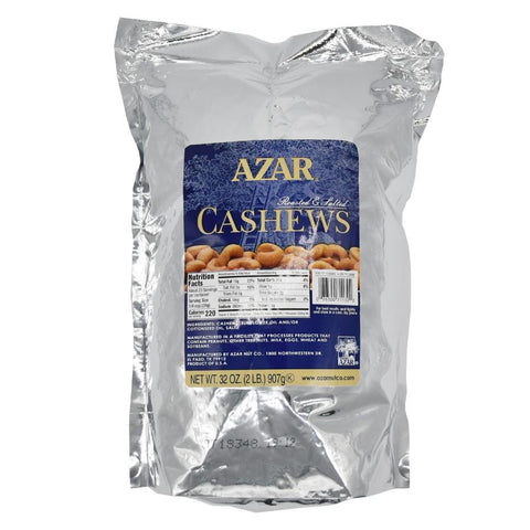 Azar Cashew Whole 240Ct Oil Roast, Salted , 2 Pound -- 3 Bag