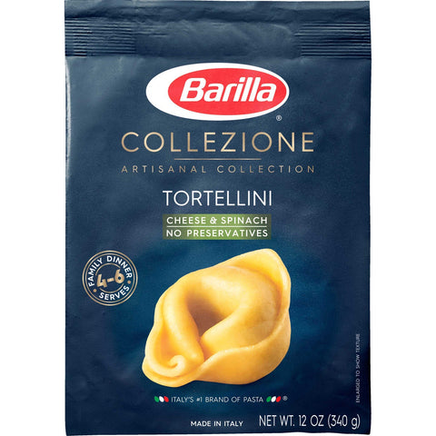Barilla Cheese and Spinach Tortellini Pasta, 12 Ounce -- 8 per case.