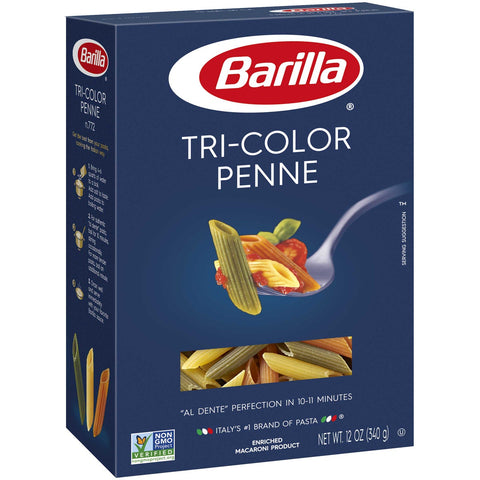 Barilla Tri Color Penne Pasta, 12 Ounce -- 16 per case.