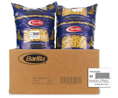 Barilla Rigatoni Pasta, 10 Pound -- 2 Case