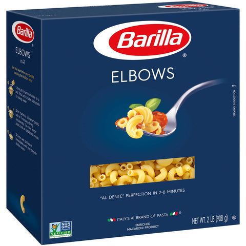 Barilla Elbow Pasta, 2 Pound -- 8 Case