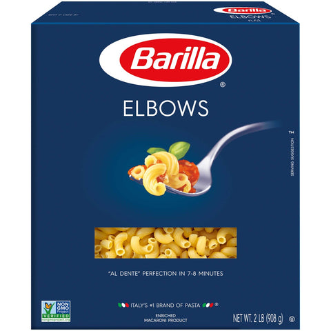 Barilla Elbow Pasta, 2 Pound -- 8 Case
