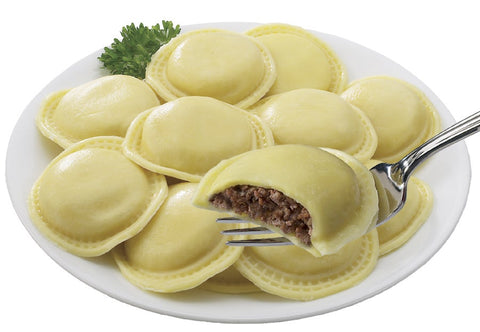Rosina Food Jumbo Beef Ravioli Pasta - Round, 5 Pound -- 2 per case.