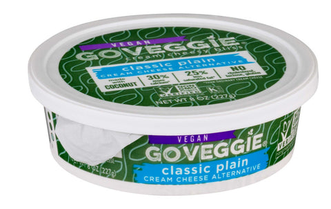 Go Veggie Vegan Classic Plain Flavor Cream Cheese Alternative, 8 Ounce -- 6 per case.
