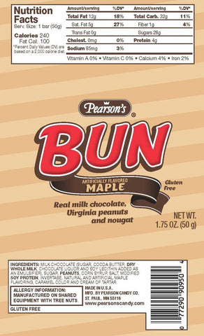 Pearson Maple Cluster Bun Bar, 1.75 Ounce - 24 per pack -- 12 packs per case.