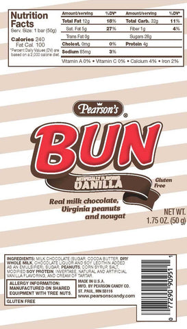 Pearson Vanilla Cluster Bun Bar, 1.75 Ounce - 24 per pack -- 12 packs per case.