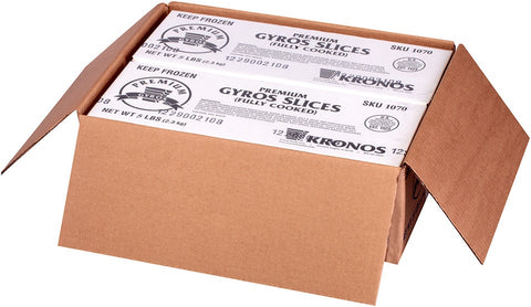 Kronos Frozen Gyrokone Fully Cooked Premium Beef Slice, 5 Pound -- 4 per case.
