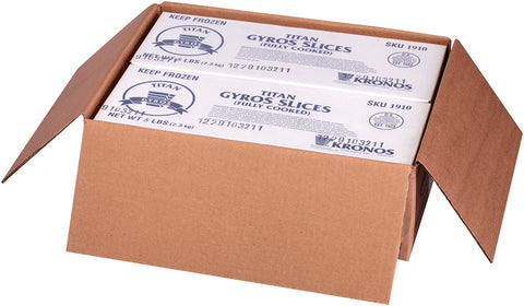 Kronos Frozen Gyrokone Fully Cooked Titan Thin Beef and Lamb Slice, 5 Pound -- 4 per case.