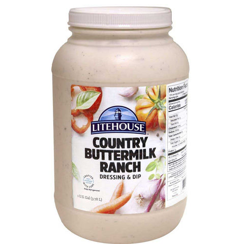Litehouse Premium Country Buttermilk Ranch Dressing, 1 Gallon -- 2 per case