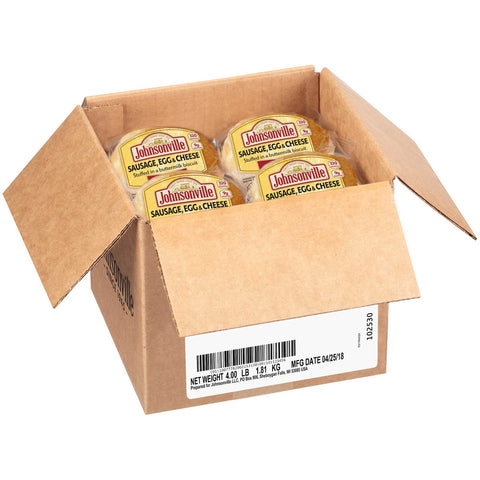 Johnsonville Sausage Egg and Cheese Stuffed in a Buttermilk Biscuit, 4 Ounce -- 16 per case.