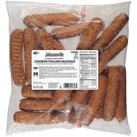 Johnsonville 4:1 Heat and Serve Ultimate Italian Sausage, 5 Pound -- 2 bags per case.