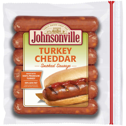 Johnsonville Turkey with Cheddar Smoked Sausage, 13.5 Ounce -- 10 per case.