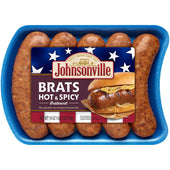 Johnsonville Hot N Spicy Bratwurst Sausage, 19 Ounce -- 12 per case.