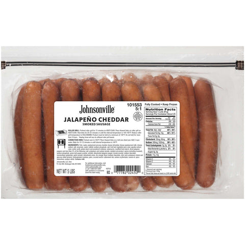 Johnsonville Jalapeno and Cheddar Sausage, 80 Ounce -- 2 per case.