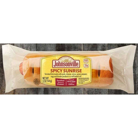 Johnsonville Cooked Spicy Sunrise Smoked Pork Link in Soft Baked Roll, 5 Ounce -- 24 per case