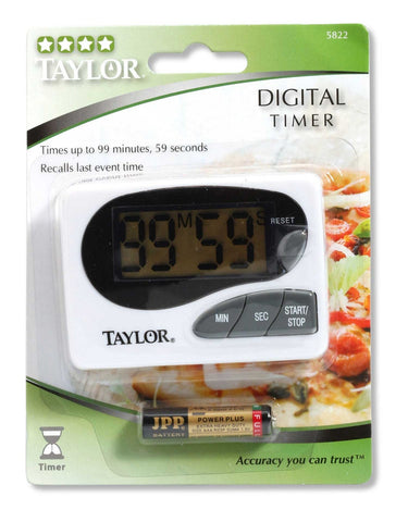 Taylors Chrome Digital Timer with Memory, 0.8 inch LCD Readout -- 6 per case.