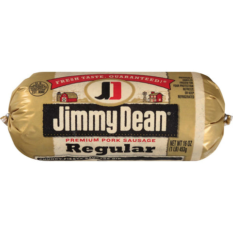 Jimmy Dean Premium Pork Regular Sausage Roll, 16 ounce -- 12 per case