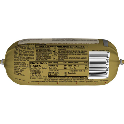 Jimmy Dean Premium Pork Sage Sausage Roll, 16 ounce -- 12 per case