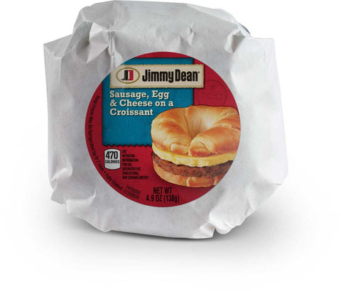 Jimmy Dean Egg and Cheese Sausage Croissant Sandwich, 4.9 Ounce -- 12 per case.