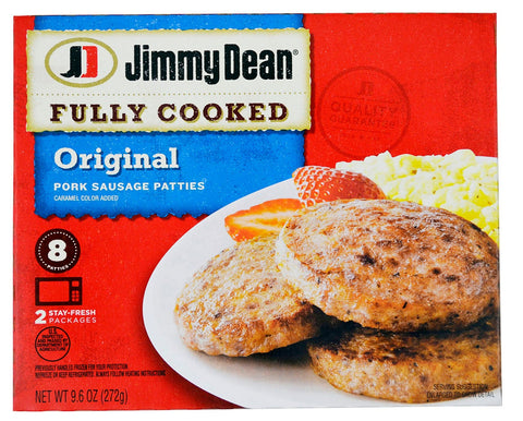 Jimmy Dean Fully Cooked Sausage Patty - Regular, 9.6 Ounce -- 8 per case