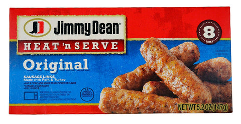Jimmy Dean Heat and Serve Regular Sausage Links, 5.2 Ounce -- 12 per case.