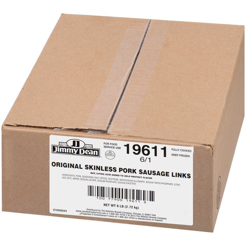 Jimmy Dean Fully Cooked Original Skinless Pork Sausage Links, 3.204 Ounce --36 per case