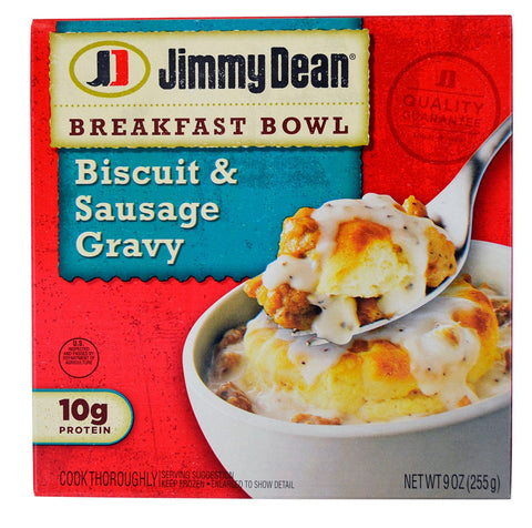 Jimmy Dean Biscuit and Sausage Gravy Breakfast Bowl, 9 Ounce -- 8 per case.