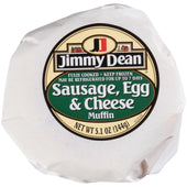 Jimmy Dean Sausage Egg and Cheese Muffin Breakfast Sandwich, 5 Ounce -- 12 per case.