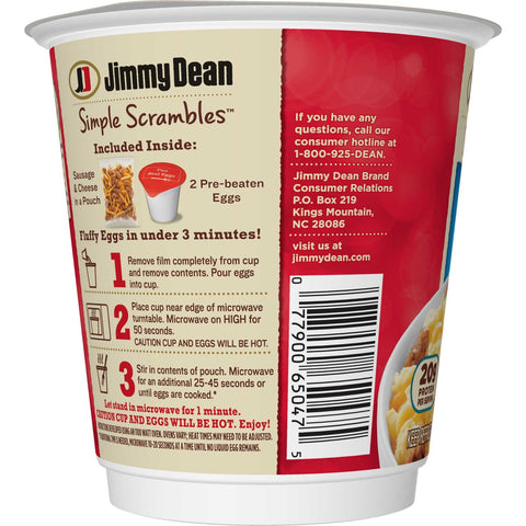 Jimmy Dean Simple Scrambles Sausage, 5.35 Ounce -- 6 per case.
