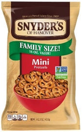 Snyders of Hanover Fat Free Salted Mini Twist Pretzel - Bulk -- 6 per case