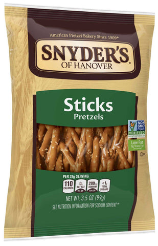 Snyders Of Hanover Pretzel Sticks with Hole, 3.5 Ounce -- 8 per case.