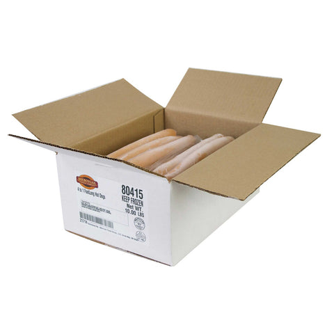 Sheboygan 4 To 1 Pork and Beef Foot Long Hotdog, 4 Ounce -- 40 per case.