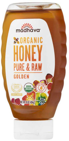 Madhava Organic Golden Honey, 16 Ounce -- 6 per case.