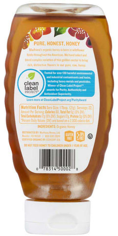 Madhava Organic Golden Honey, 16 Ounce -- 6 per case.