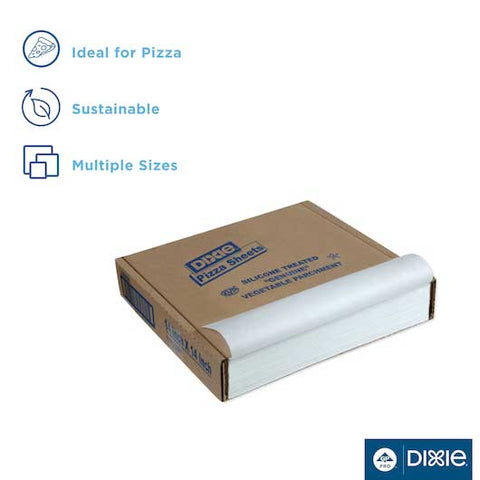Dixie Silicon-Treated Pizza Sheets 27 Pound Parchment, 14 x 14 White -- 1000 per case.