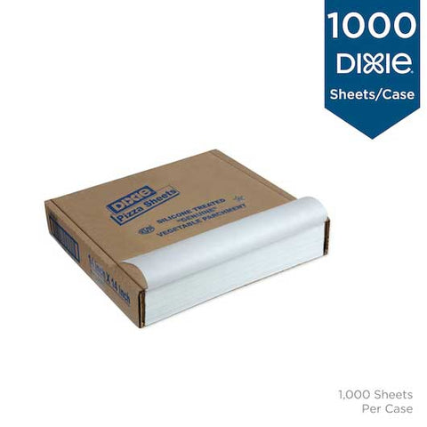 Dixie Silicon-Treated Pizza Sheets 27 Pound Parchment, 14 x 14 White -- 1000 per case.