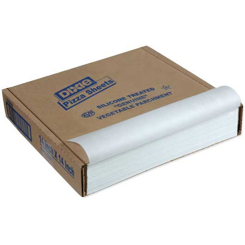 Dixie Silicon-Treated Pizza Sheets 27 Pound Parchment, 14 x 14 White -- 1000 per case.