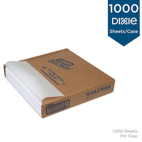 Dixie Silicon-Treated Pizza Sheets, 27 Pound Parchment, 16 inch x16 inch White -- 1000 per case.