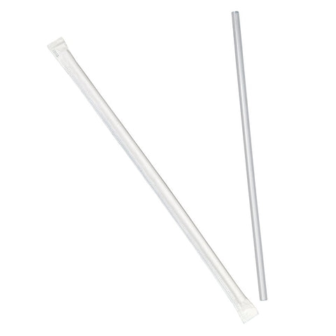 Dixie 8.75 inch Jumbo Straw Wrapped Translucent -- 2000 per case.